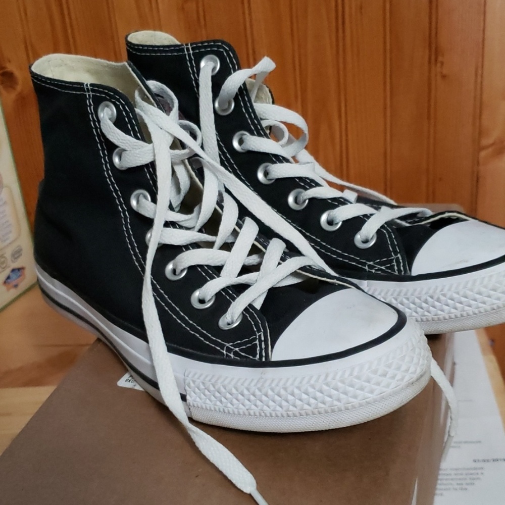 Black and white chuck taylors